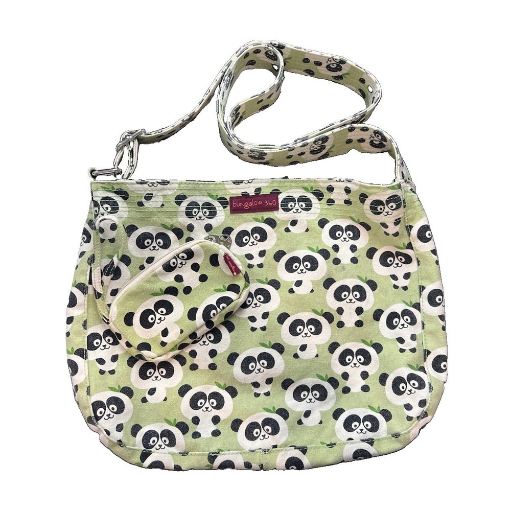 Bungalow 360 Striped Tote Bag Panda Green Black & White